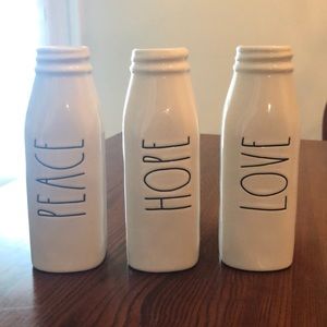 Peace, Hope, and Love Rae Dunn Milk Jugs